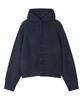 Noise Pull-Up Button Hooded Cardigan - Navy