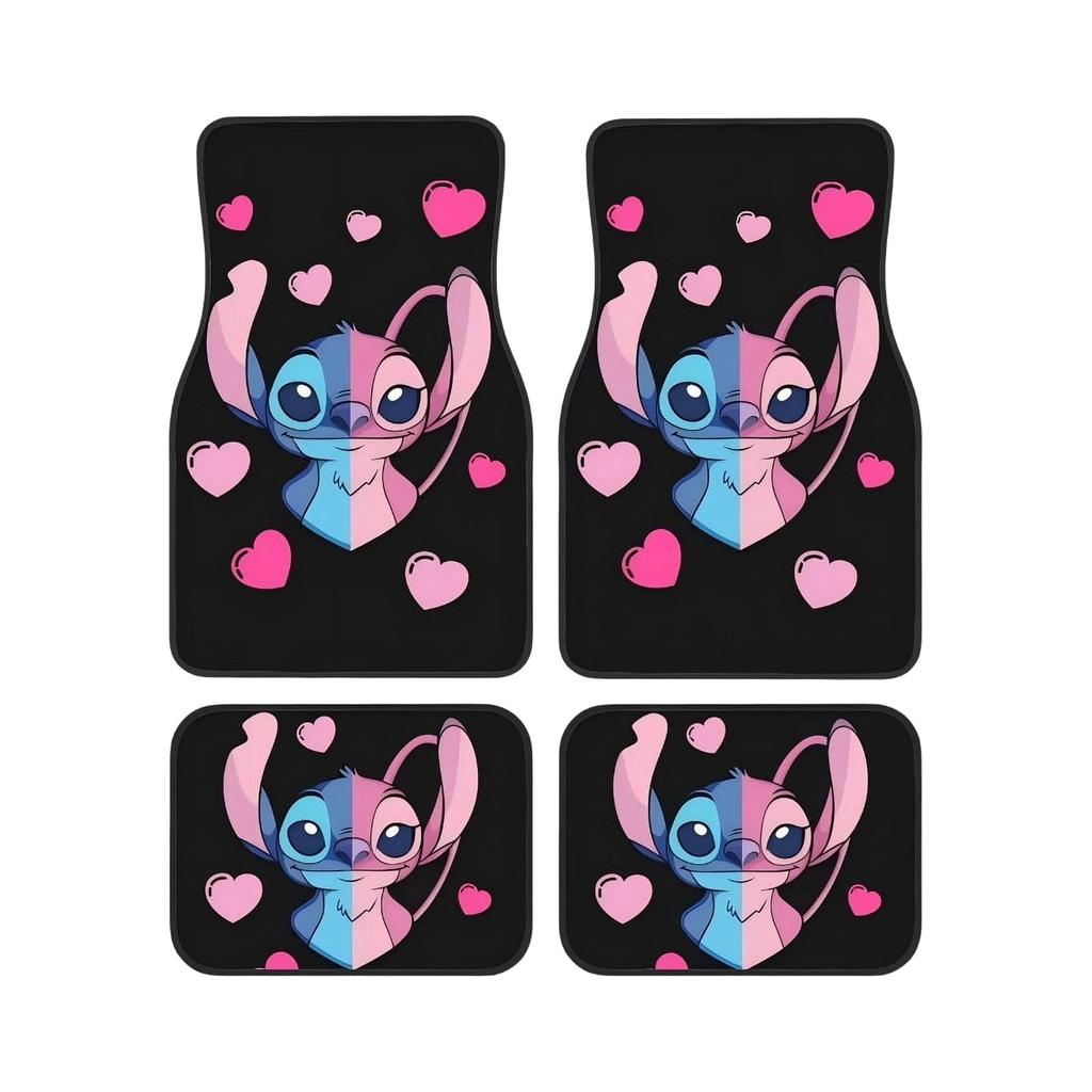 Auto Tapijt Mat Set van 4, Anime Auto Accessoires Interieur Alle Weer Vloermatten Decor met Niet- Zwart Achterkant