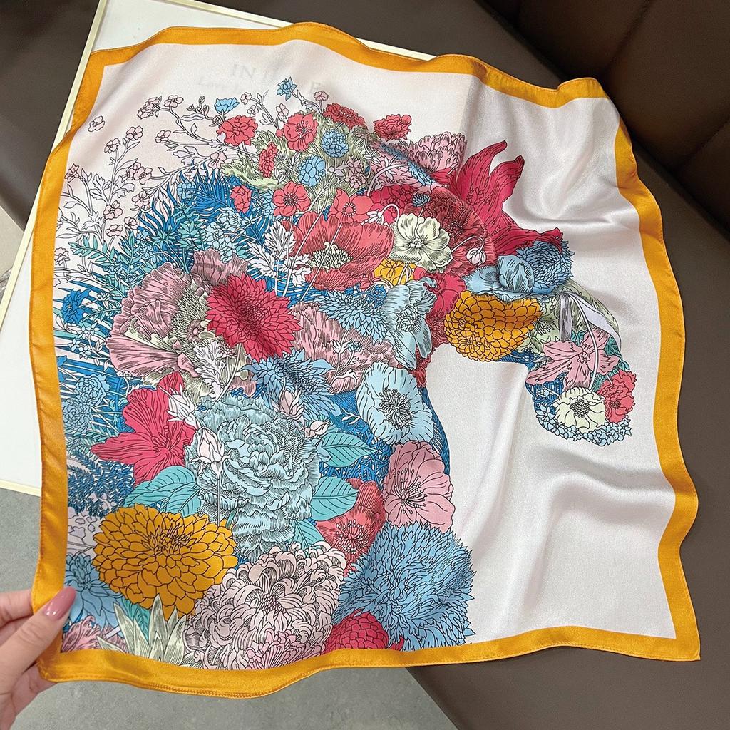 New 100% Natural Real Silk Scarf Fashion Lady Foulard Female Bandana Scarves  Women Hijab Shawl Wraps Square Neckerchief