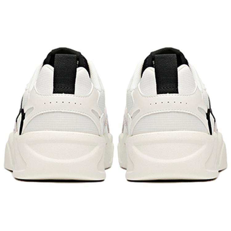 New Anta Slip Resistant Cushioning Wear Resistant Low Top Skateboard Shoes Men's Black White 112038046-1