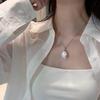 S925 Pure Silver Aurora Dazzling Fish Tail Baroque Natural Freshwater Pearl Pendant Pacifier Universal Buckle Pearl Necklace