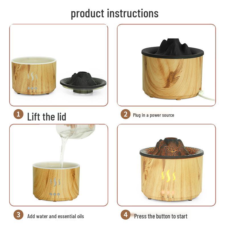 Flame Design Essential Oil Diffuser: Silent Air Freshener, Mood Lamp, and Desktop Humidifier for Home Bedroom