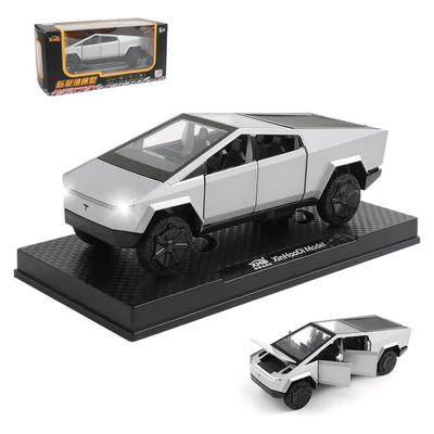Cybertruck-Pickup-Offroad-Druckgussauto-Modellspielzeug im Maßstab 1:32, zurückziehbares Fahrzeug mit Ton und Licht für die Geschenkkollektion für Kinder und Kleinkinder