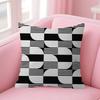 Black White Striped Geometric Rectangle Cushion Cover Polyester Sofa Cushions Decorative Throw Pillows  Decoration Pillowcover