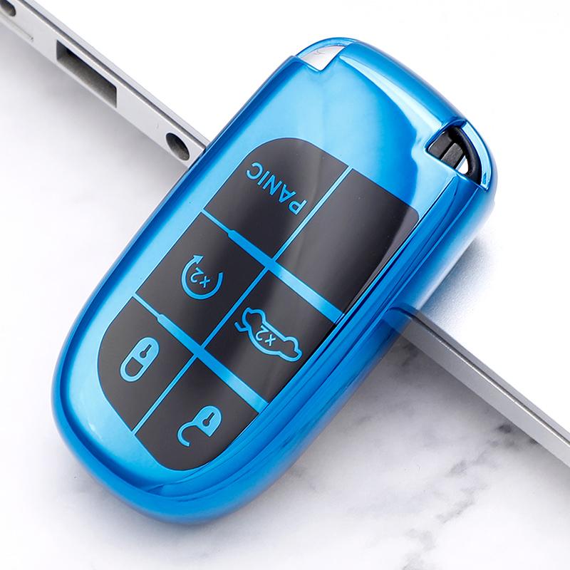5 Button Car Key Cover Case Bag Fob Shell Holder for Jeep Renegade Compass Grand Cherokee for Chrysler 300C Wrangler Dodge