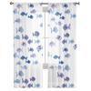 Purple Fish Watercolor Painting Sheer Window Curtains for Living Room Bedroom Girls Room Decoration Tulle Curtains
