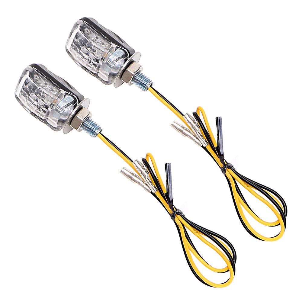 

A pair Indicator Blinker 6 LED 12V Amber Motorcycle Bike Indicators Mini Turn Signal Light Black