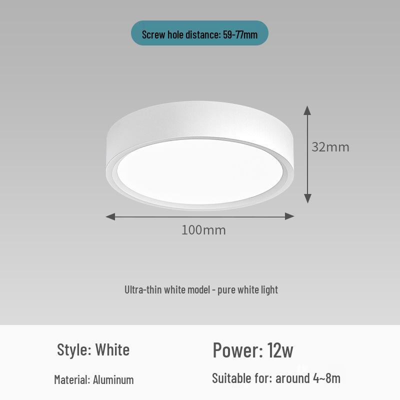 Round Surface-Mounted LED Ceiling Light for Living Room, Bedroom, Entrance, Corridor, Aisle, Home Spotlight