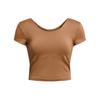 Under Armour Ua Meridian Solid Color Crew Neck Short Sleeve T-Shirt Women Tops Khaki 1379156-253