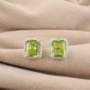 Peridot Edelstein 925 Sterling Silber Zirkon Stecker Ohrringe 0,57" Für Damen CZE-6-11