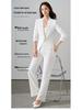 Women's White Lace Long Sleeve Blazer - Slim Fit, Short Style, Versatile for Autumn 2025