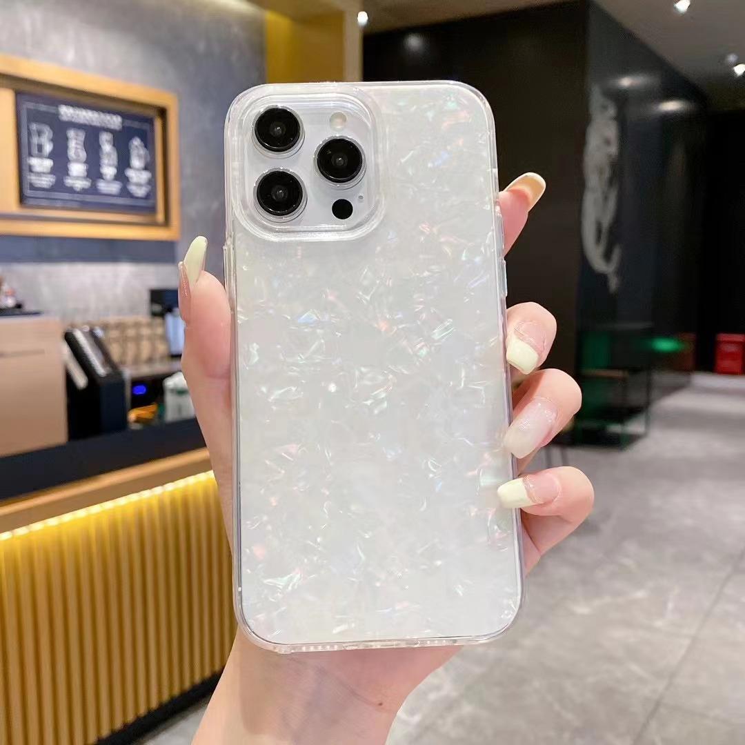 

Роскошный лазерный чехол для телефона с узором ракушки для iPhone 11 12 13 14 15 Pro Max Plus, противоударный бампер, задняя крышка For iPhone 15pro max