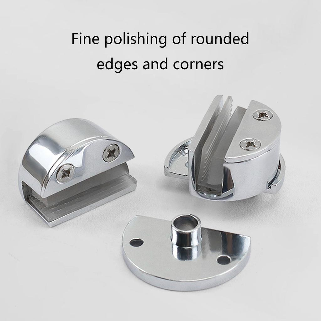 Glass Door Heaven and Earth Clamp 360-Degree Rotating Shaft Hinge Metal Display Cabinet Door Up Down Left Right Hinge