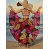 Flamingo Tropical Print Beach Cover Up Loose Sleeveless Backless Maxi Dress