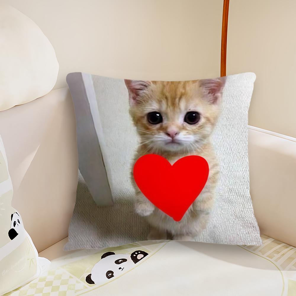 cushion cover Plush Cat Fabric Soft Double cute Sided Funny Print Sofa Cushion Cover Throw Pillow Covers