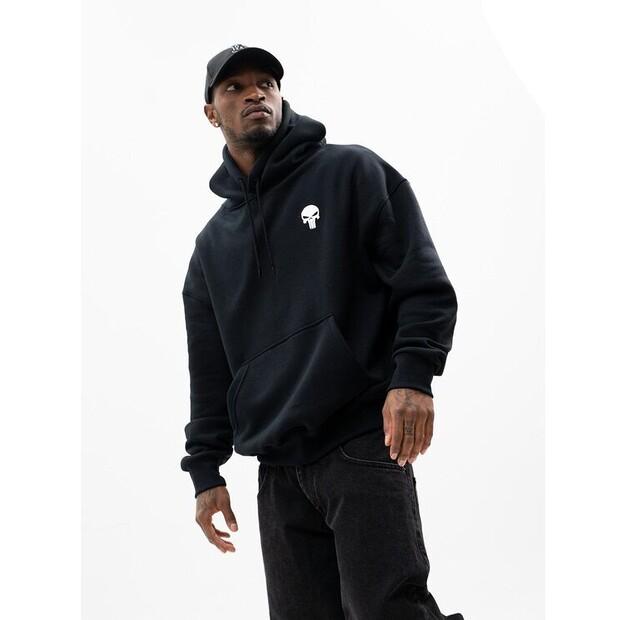 Толстовка Marvel Punisher маленький логотип кенгурка широкая EU M