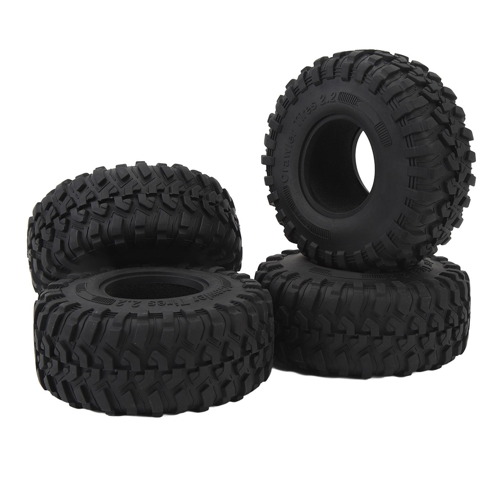

4Pcs RC Rubber Tire Skin 2.2 Inch Strong Cushioning Abrasion Resistant Black RC Tires Skin for