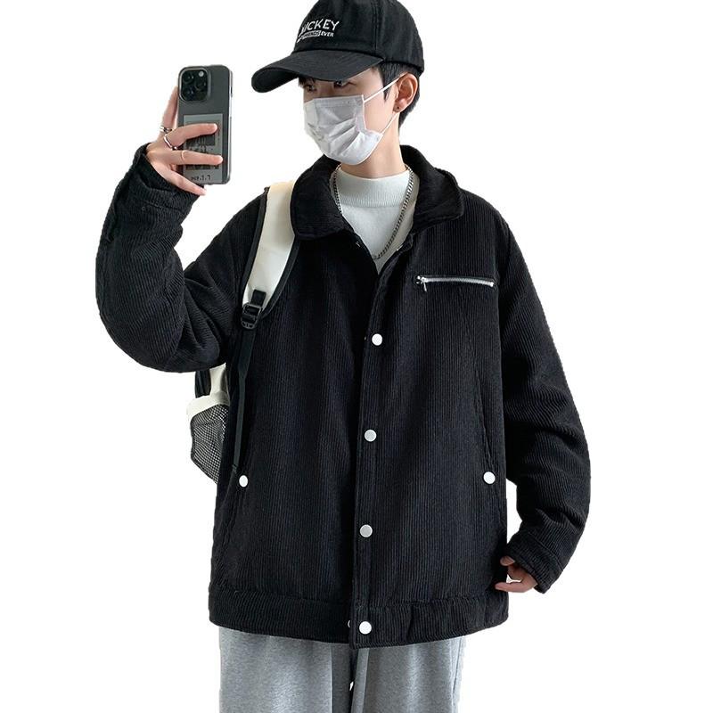 Men's Plus Size Casual Korean Lapel Cardigan Jacket for Autumn and Winter