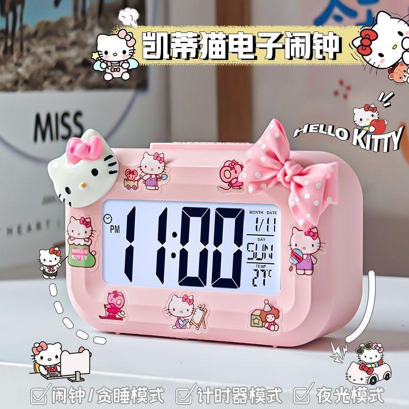 Big Bow Alarm Clock Mini Luminous Clock Multifunctional Cute Silent Portable Student Desktop Clock Clock