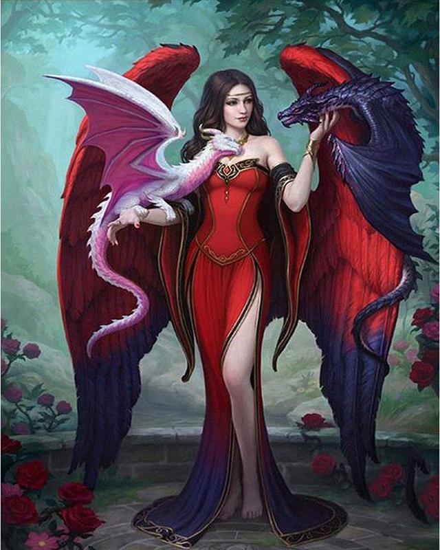 

5D DIY Алмазная вышивка Мозаика Эльфы Полный квадратный дрель Алмазная картина Женщины Наборы для вышивки крестом Подарок ручной работы Full Round 40X50CM светло-синий