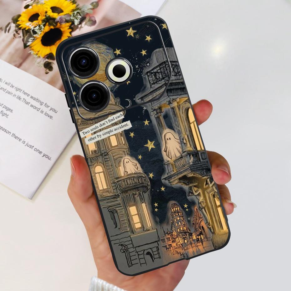 2024 Fashion Case For Tecno Pova 6 Neo Black Silicone Soft TPU Back Cover For Tecno Pova 6Neo 4G Phone Cases