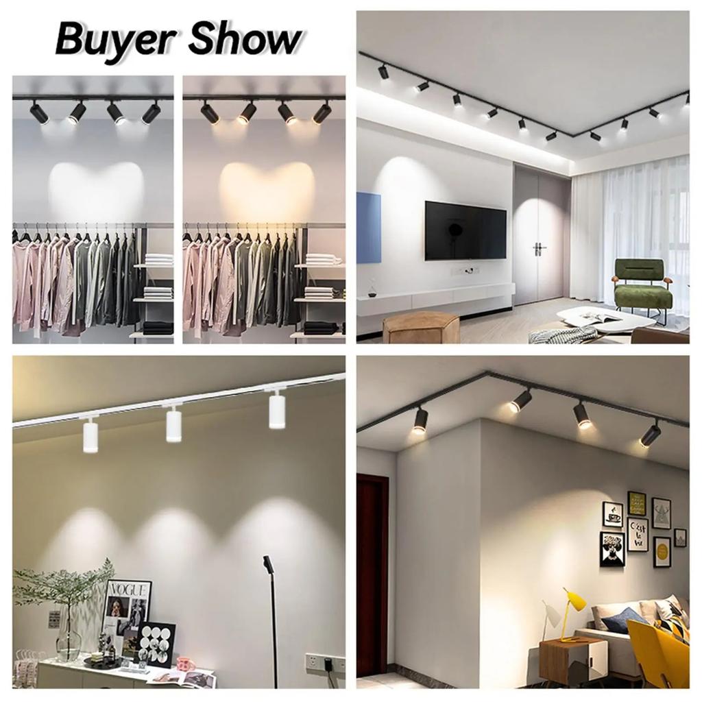 LED Track Light Clothing Store GU10 Focus Rail Spot DIY Bulb Design Fixture Shop Home Kitchen Track Lamp Source lane Spotlight