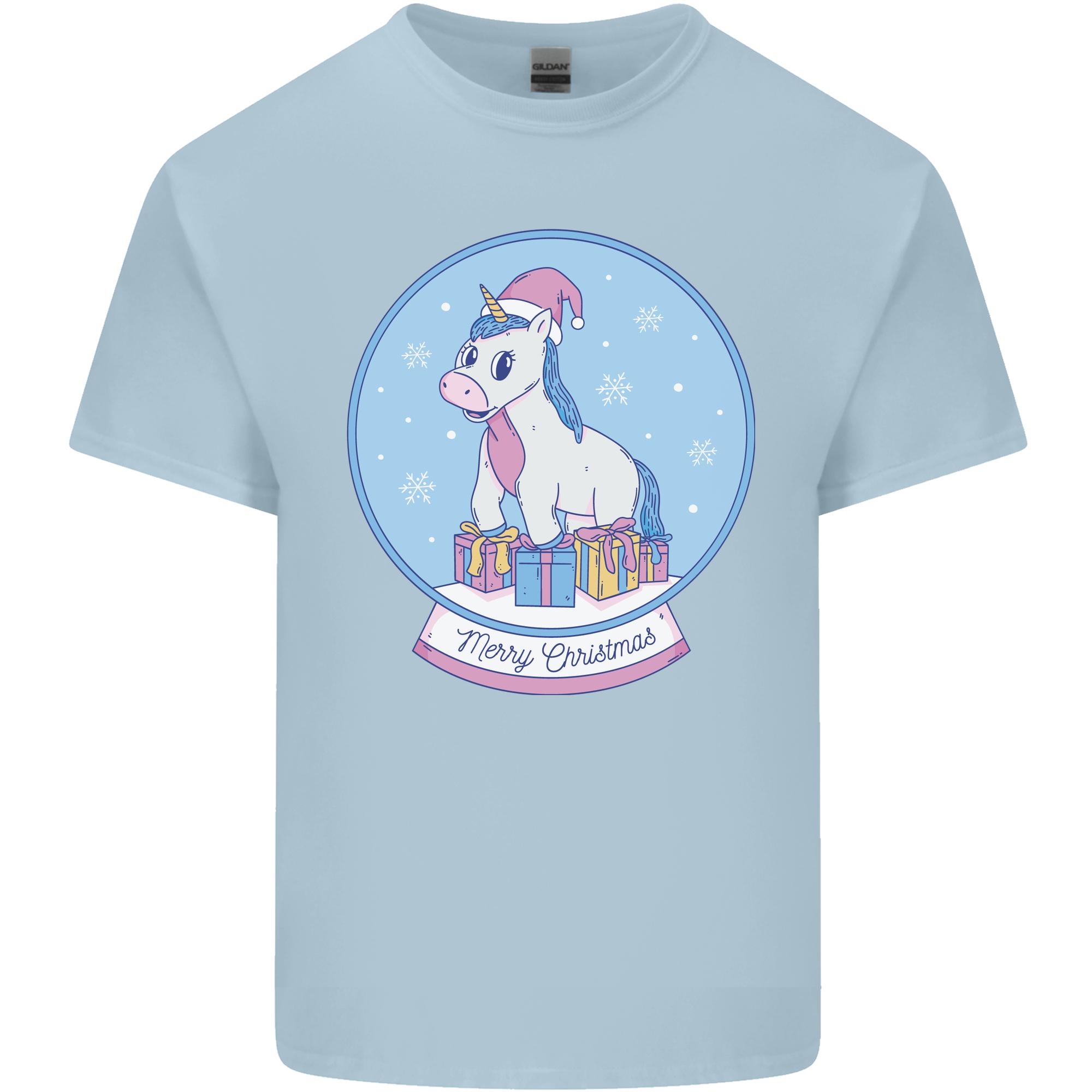 Christmas Unicorn Snow Globe Unisexs Light Cotton TShirt S