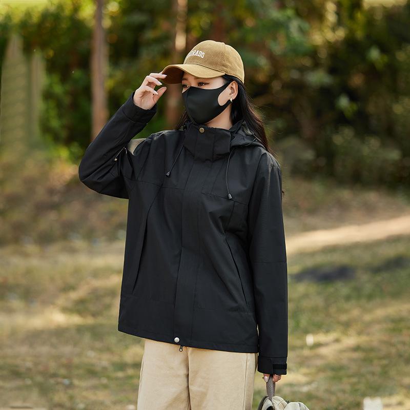 Neue Frühlings- und Herbstjacke Outdoor Farbblock Wasserdichte und Winddichte Jacke