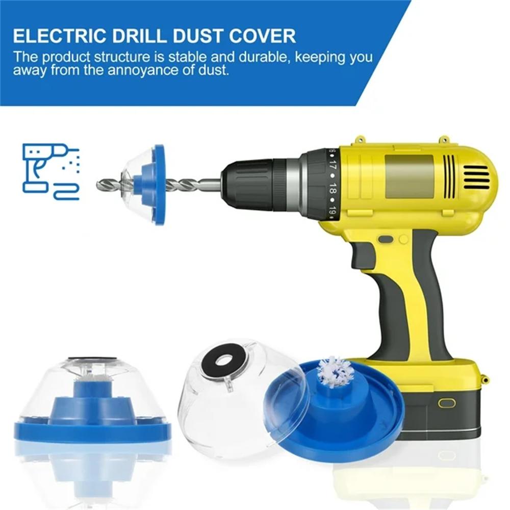 Electric Drill Dust Cover Bowl-Shaped Design Blue Drilling Accessories Shockproof Dust Catcher for 4-10mm Drill Bits