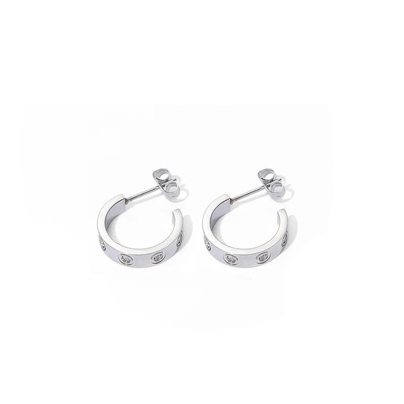 

Aretes Acero De Inoxidable Mujer Роскошные серьги из кристаллов Золотые серьги из нержавеющей стали Простые украшения для девушек в стиле хип-хоп