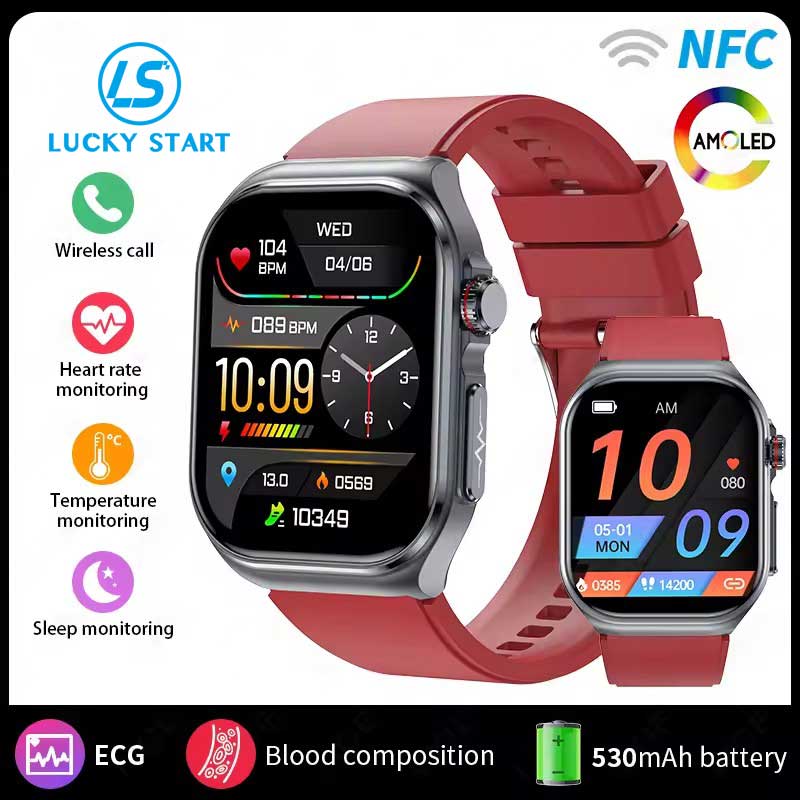 Micro-physical Examination AMOLED Smart Watch Men ECG Blood Compositoin Health Monitoring Bluetooth Call Women Sports Smartwatch