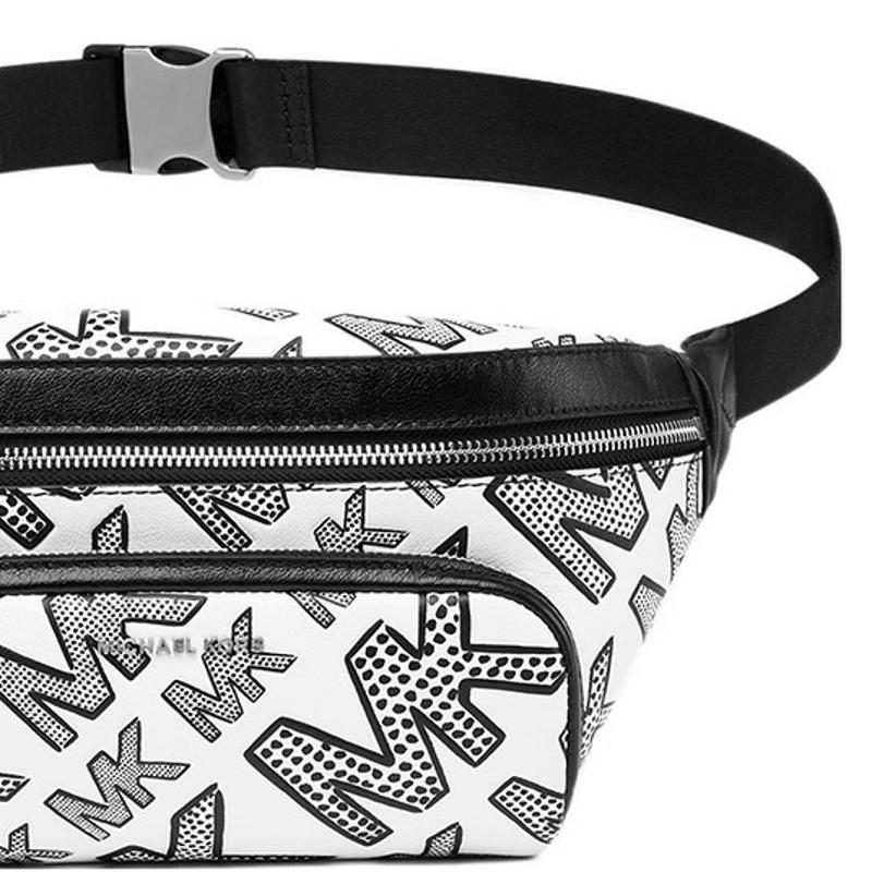 New MICHAEL KORS Fabric Sling Bag, Fanny Pack Trumpets Men's White & Blue 33F1LHDY9E-147