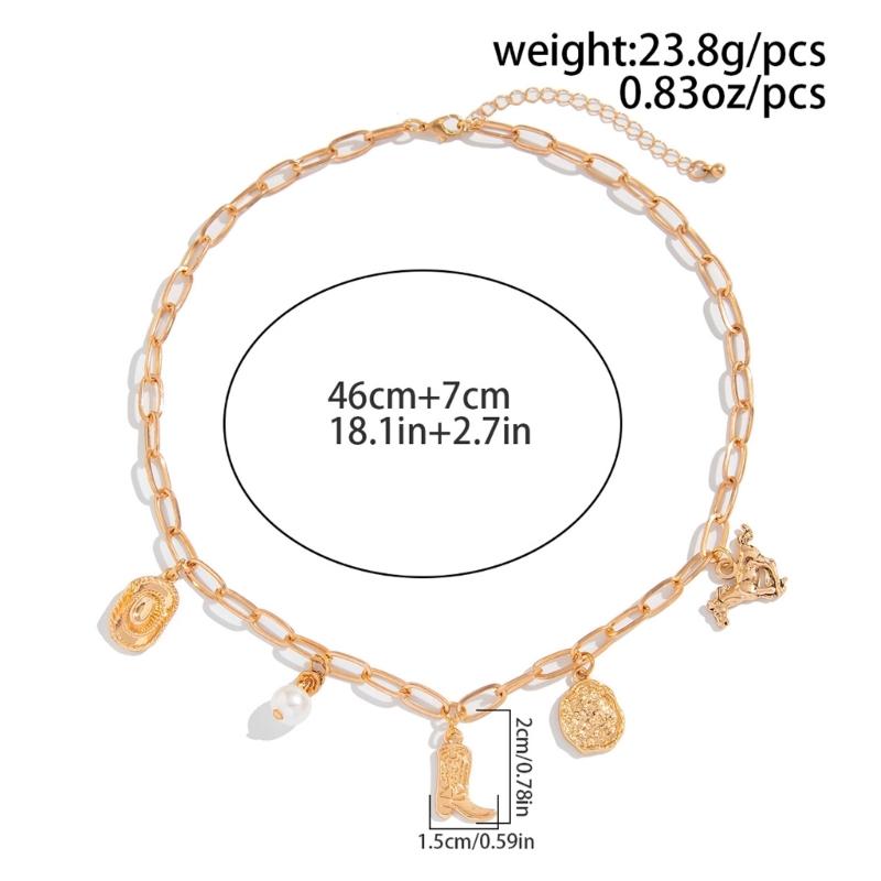 Irregular Pendant Necklace Adjustable Length Necklace Distinctive Pendant Necklace with Various Pendants for Comfort