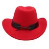 Western Cowboy Top Hat British Retro Jazz Hat Pentagram Badge Felt Hat Trend
