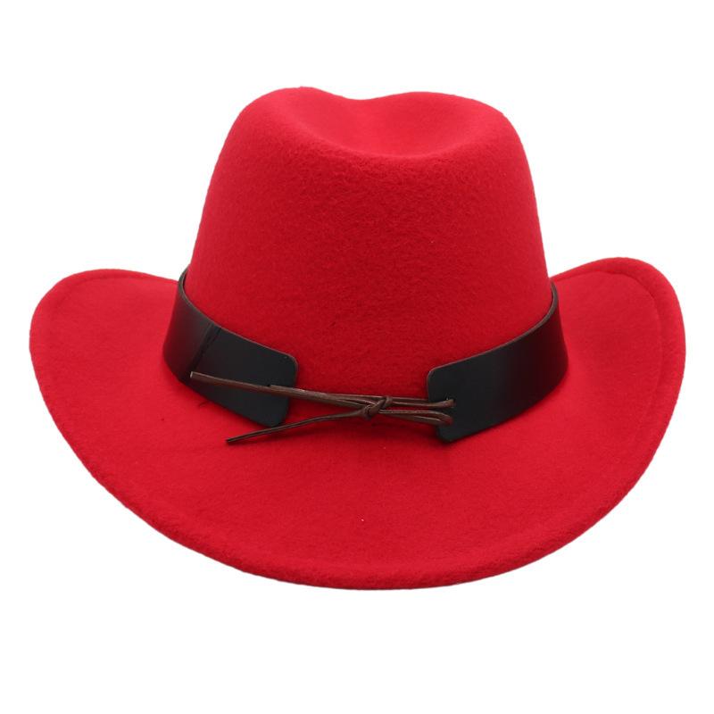 Western Cowboy Top Hat British Retro Jazz Hat Pentagram Badge Felt Hat Trend