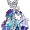 Women Necklace Butterfly Heart Rhinestones Jewelry Electroplating Bright Luster Necklace Jewelry Gifts