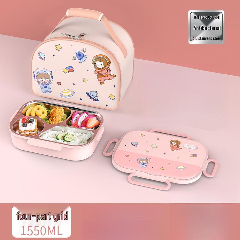 Children s Pink Astronaut Insulated Lunch Box Set