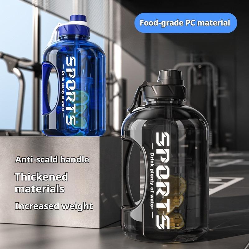 1800/2600ML Sports Water Bottle with Straw Gym Cycling Cup Large Capacity Accurate Calibration Fitness Camping Men Water Kettle