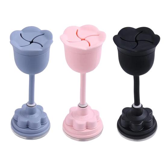 Porte-vernis à ongles en forme de fleur Rotatif à 360 degrés Incliné Anti-déversement Incassable Ventouse Support pour flacons de vernis gel Accessoires pour vernis à ongles