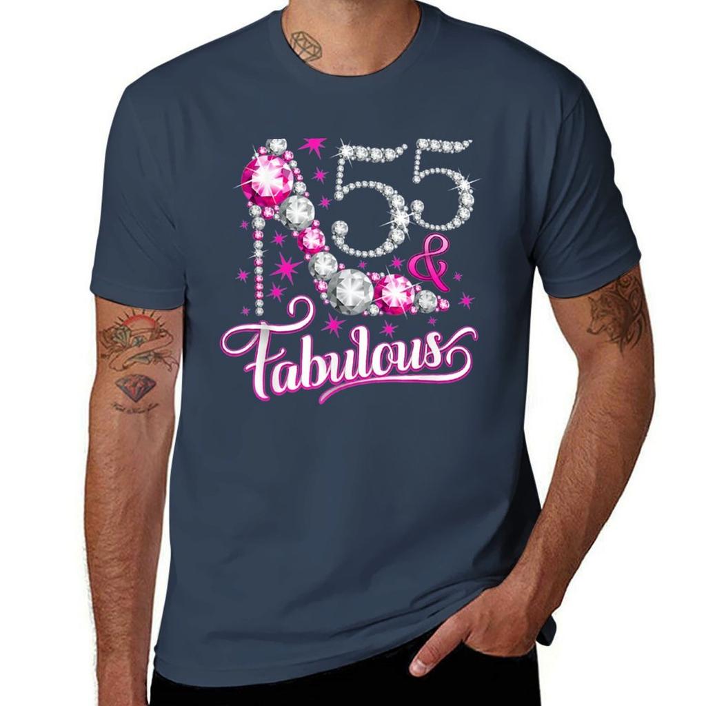 55 Birthday Fiftyfive And Fabulous For Lady Tshirt Holiday All Match Tshirt