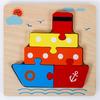 3D Wooden Cartoon Animal & Vehicle Puzzle Board for Early Childhood Education