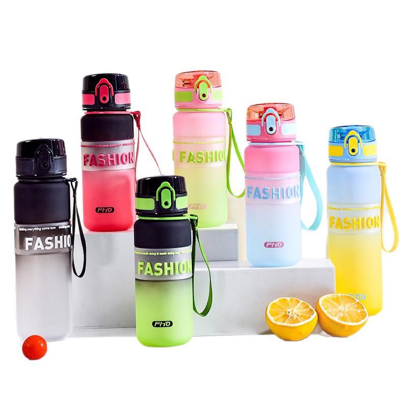 Water bottleP Macaron gradual change silicone plastic water cup men and women outdoor sports kettle matte bounce cover cup