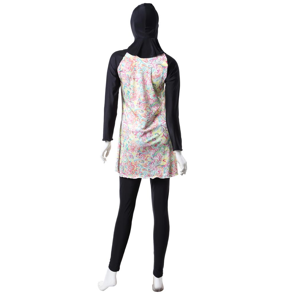 Muslimah Swimming Suit 2 Piece XS-XXXL Women Muslim Bathing Suit With Cap Printing Swimwear High Elasticity Swimsuit Beachwear Women Swimwear