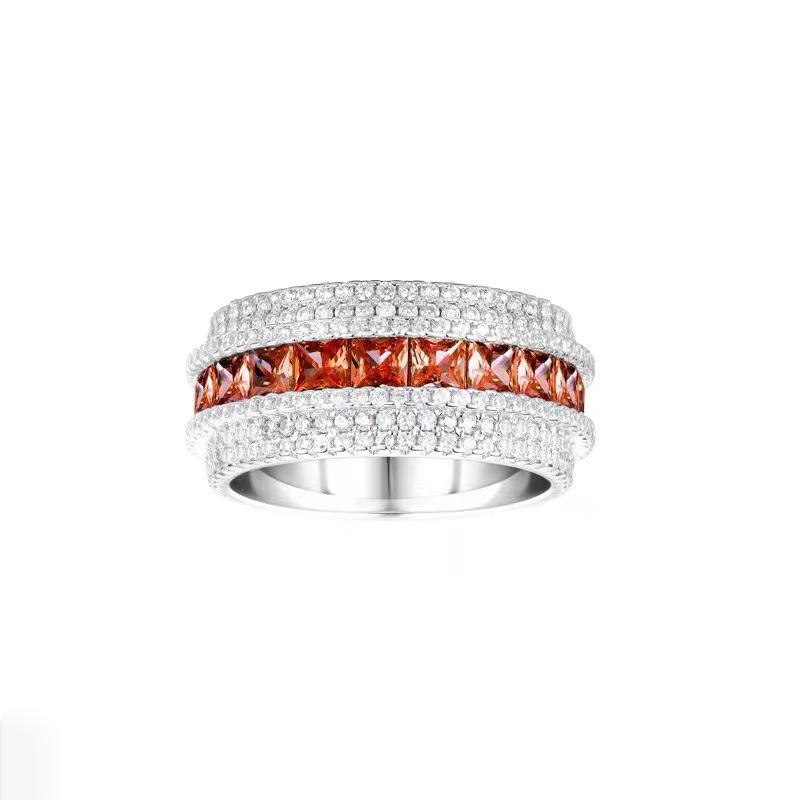 Wang Jiaer Style Zircon Diamond Ring - Trendy, Versatile, Hip-Hop Fashion Accessory Size 6