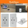 2 Pack Stylish 2 Outlet 2 Usb Port Wall Socket Charger Panel Set