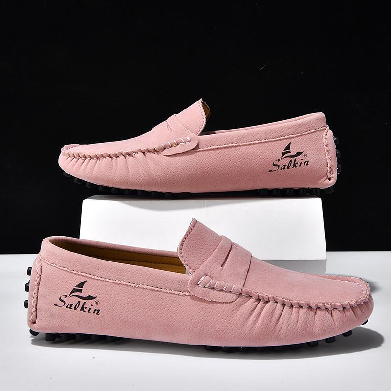 Fashion Leather Handmade Mens Loafers Moccasins Slip on Men's Flats Male Walking Shoes Summer Men Casual Shoes  Fashion Men Dress Shoes