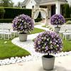 Artificial Camellia Topiary Ball Trees UV Resistant Faux Camellia Shrubs with Stake Realistic Fake Plants Bushes for Front Door Farmhouse Porch Garden