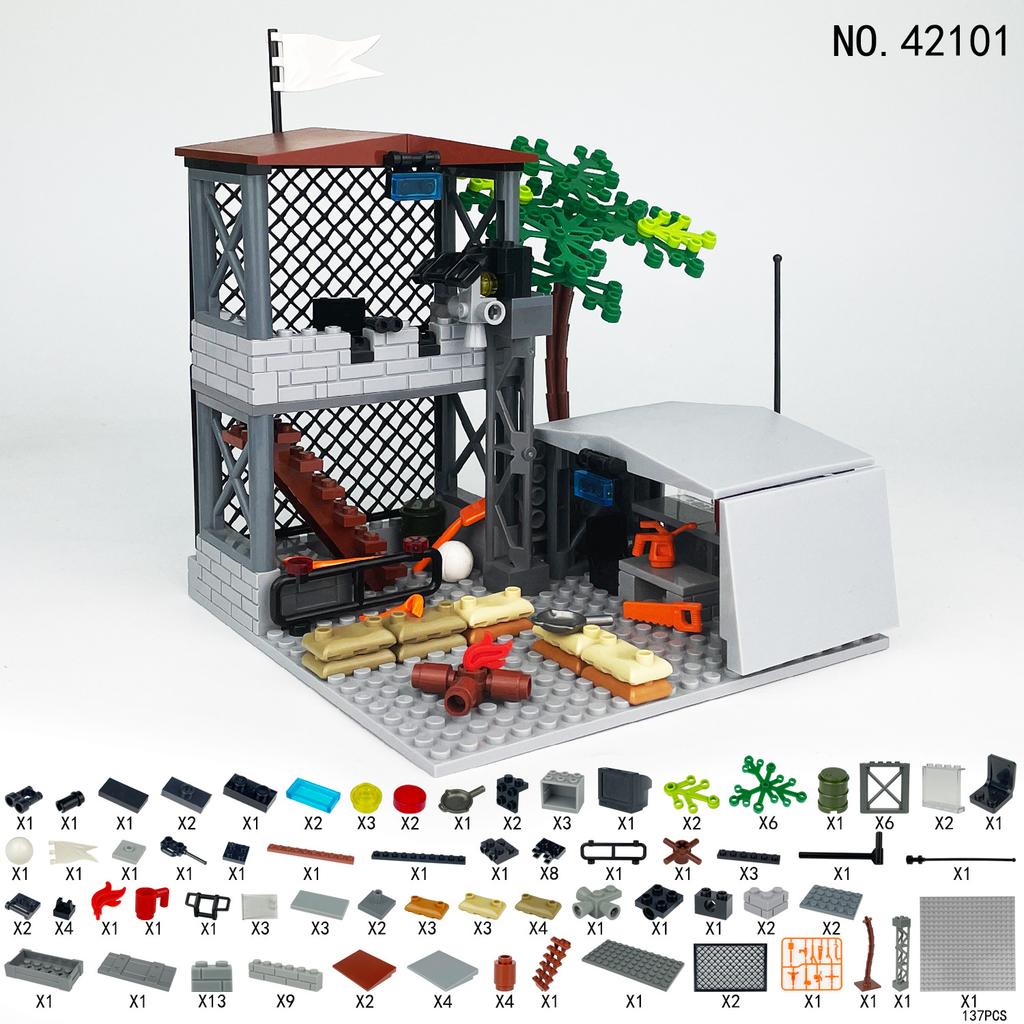 137 STÜCKE MOC Militärserie Wüste Militärische Ausbildungsbasis Szene Baustein Spielzeug