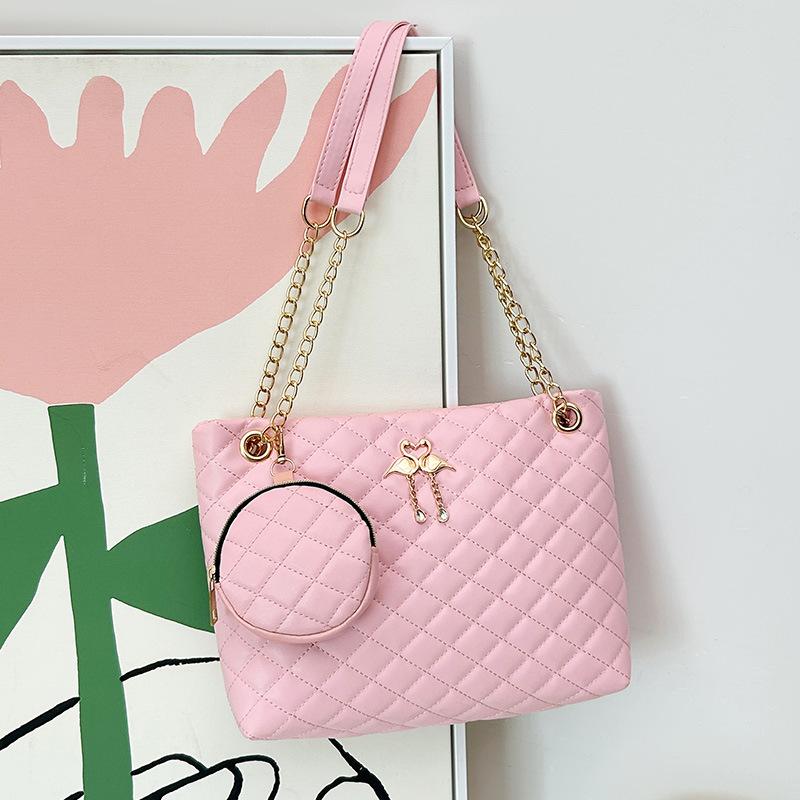 

Классическая женская сумка ромбовидной вышивки тоут большая сумка цепочка портативная сумка через плечо с кошельком маленькая круглая сумка набор из двух предметов