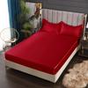 Ice Silk Satin Bed Sheets: Solid Color Three-Piece Set – Imitation Silk Mattress Protector.